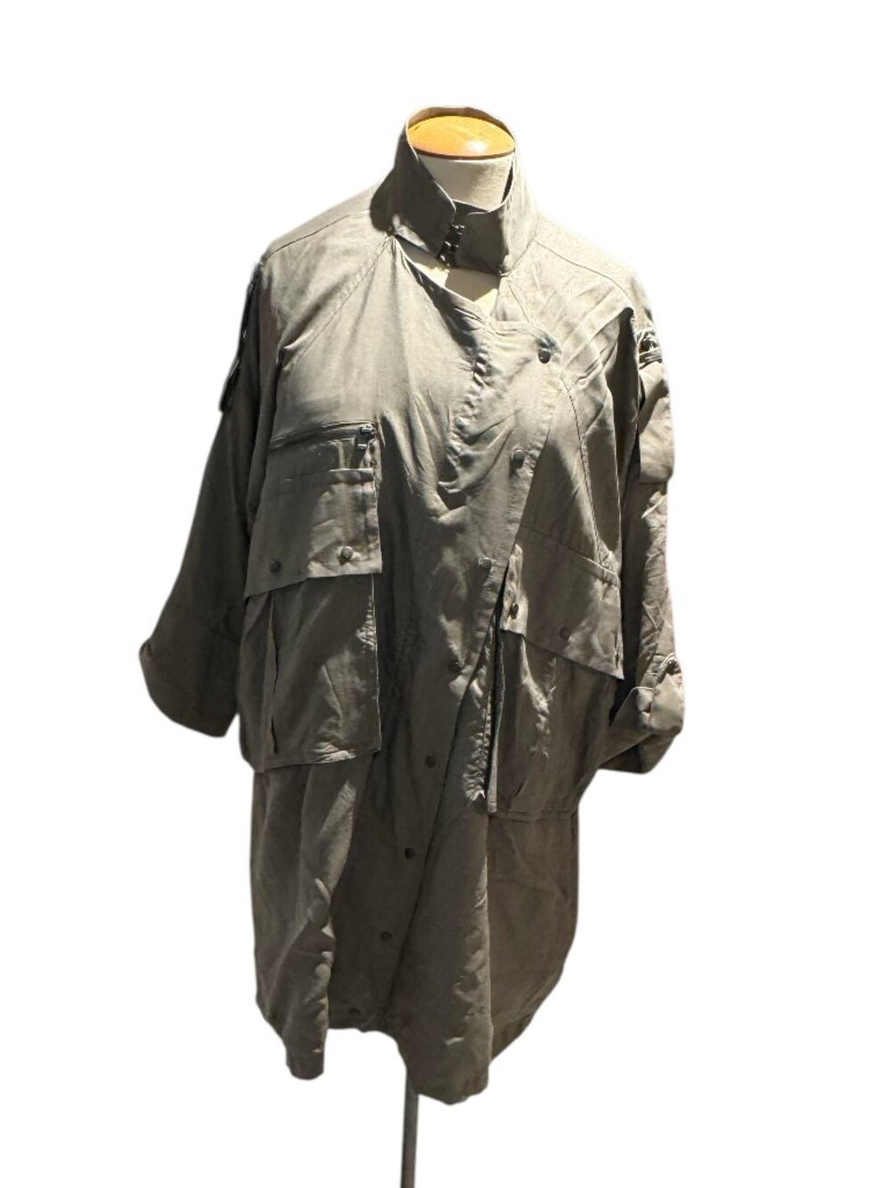 Witchery olive silk utility jacket - S